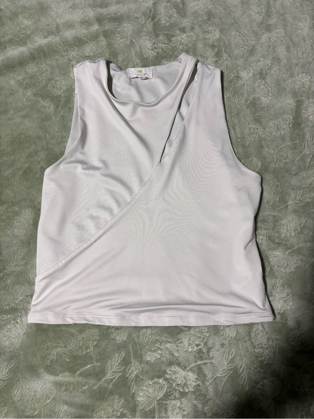 White Sleeveless Cut Out Tank Top
